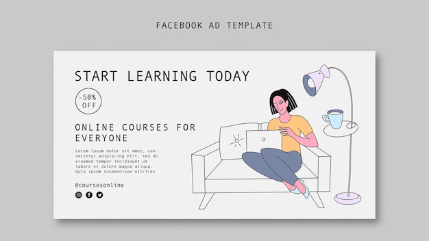 Modèle facebook de réductions pour étudiants