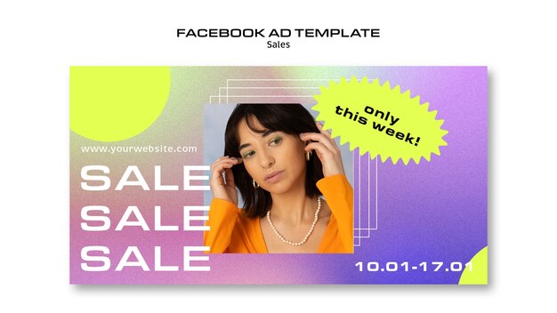 Modèle facebook de remise sur les ventes dégradées