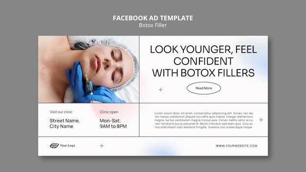 Modèle facebook de remplissage de botox