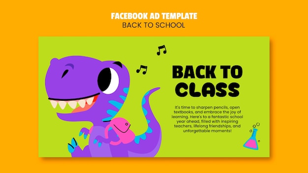 PSD gratuit modèle facebook de retour à l'école