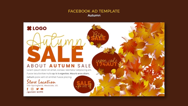 PSD gratuit modèle facebook de la saison d'automne