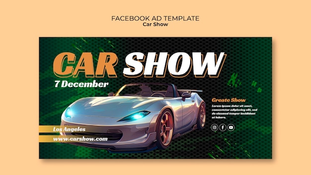 PSD gratuit modèle facebook de salon automobile