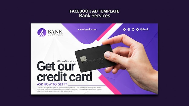 PSD gratuit modèle facebook de service bancaire dégradé