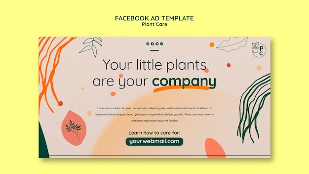 PSD gratuit modèle facebook de soin des plantes