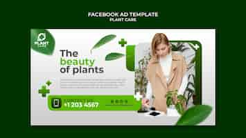 PSD gratuit modèle facebook de soin des plantes