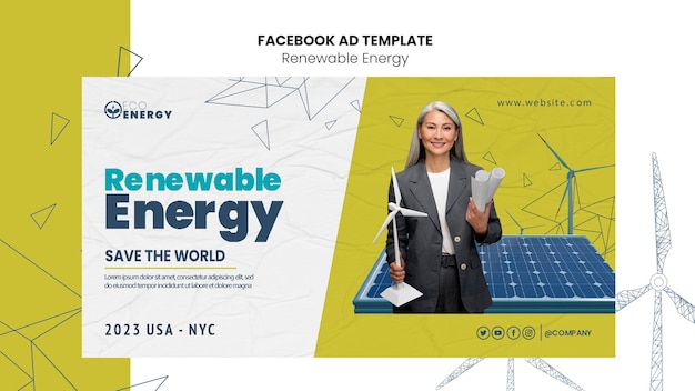 Modèle facebook de solution d'énergie renouvelable