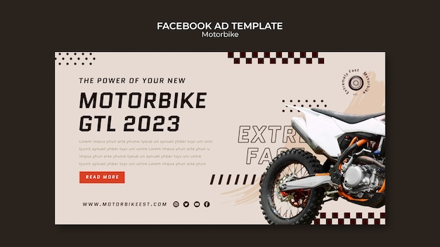 PSD gratuit modèle facebook de sport extrême de moto