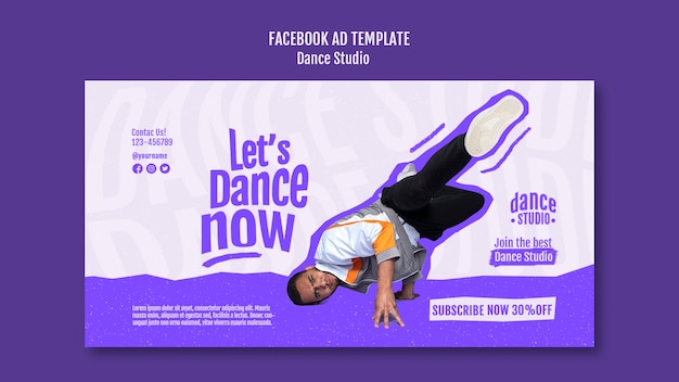 Modèle facebook de studio de cours de danse