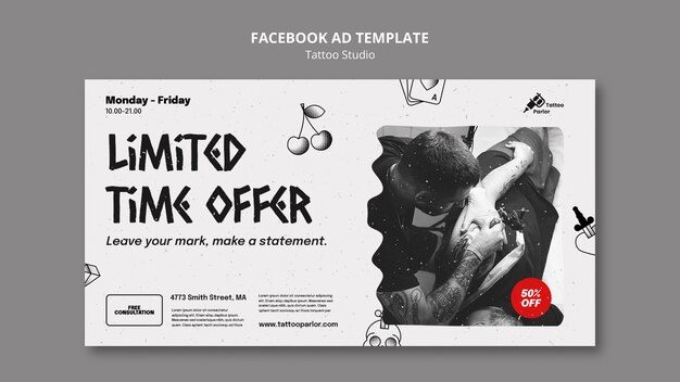 Modèle facebook de studio de tatouage