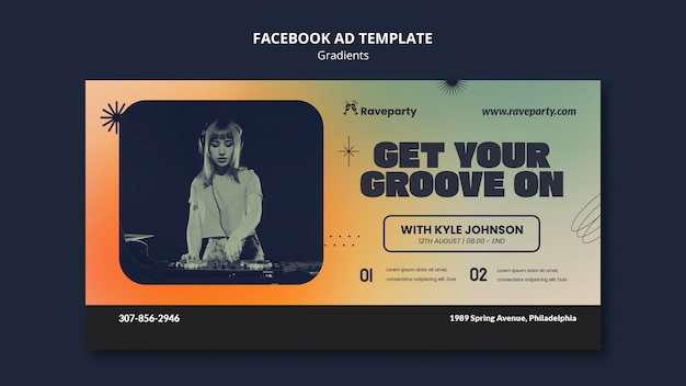 PSD gratuit modèle facebook de style dégradés
