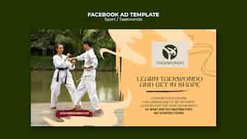 PSD gratuit modèle facebook de taekwondo dynamique