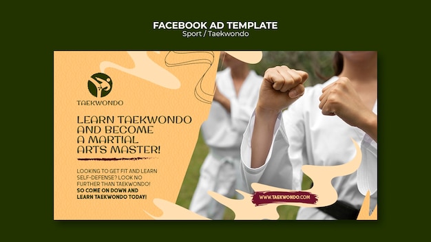 PSD gratuit modèle facebook de taekwondo