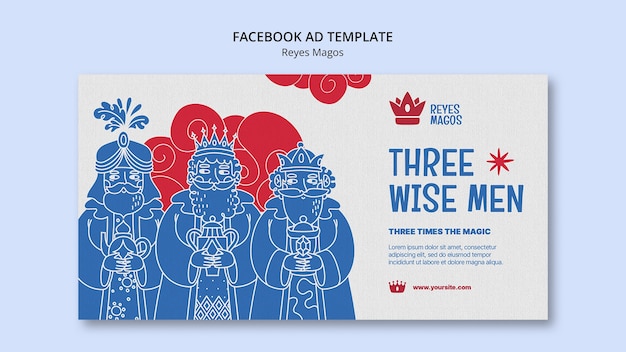 PSD gratuit le modèle facebook de la tradition de reyes magos