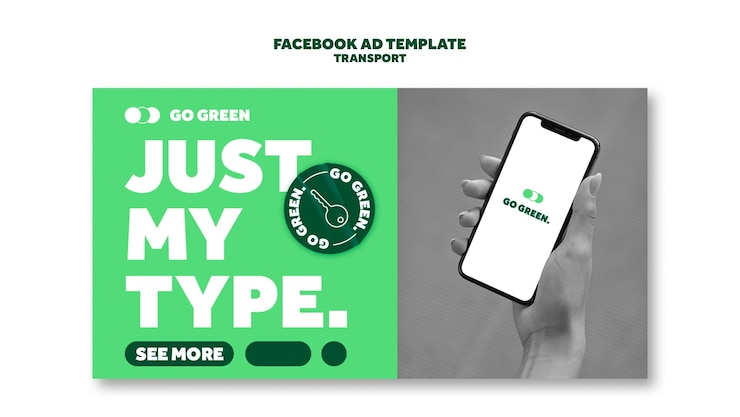 PSD gratuit modèle de facebook sur le transport écologique