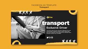 PSD gratuit modèle facebook de transport privé