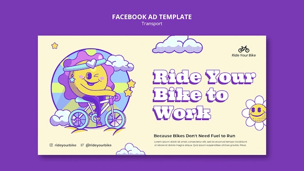 PSD gratuit modèle facebook de vélo d'équitation