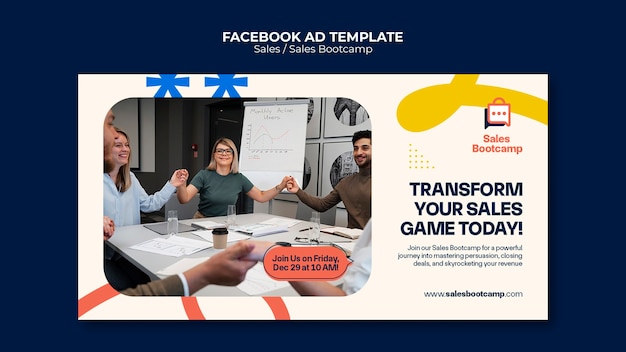 modèle de Facebook de vente à la conception plate