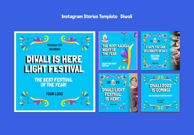 PSD gratuit modèle de festival diwali design plat