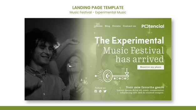 PSD gratuit modèle de festival de musique dégradé
