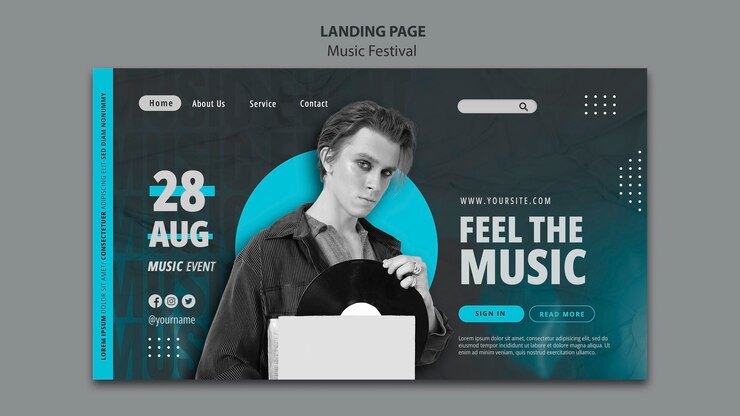 PSD gratuit modèle de festival de musique design plat