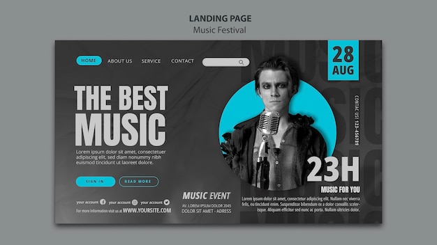 PSD gratuit modèle de festival de musique design plat