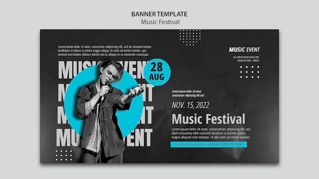 Modèle de festival de musique design plat