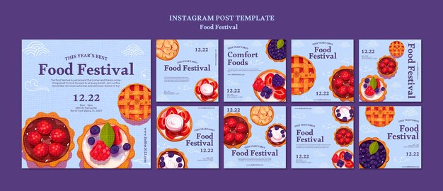 PSD gratuit modèle de festival de nourriture design plat