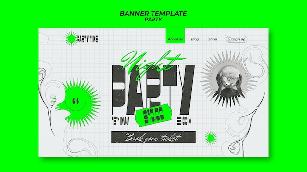 PSD gratuit modèle de fête design plat