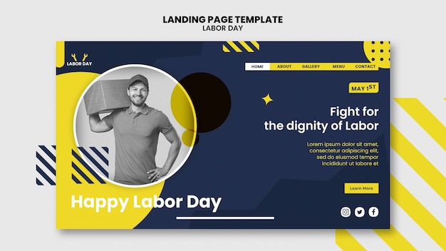 PSD gratuit modèle de fête du travail design plat