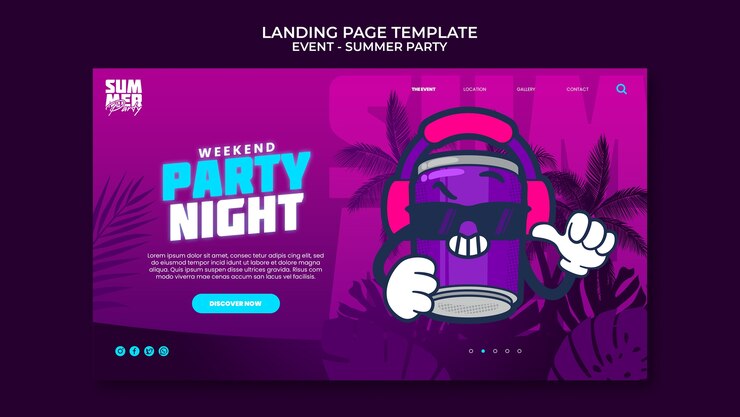 PSD gratuit modèle de fête d'été design plat