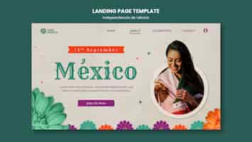 PSD gratuit modèle de fête de l'indépendance mexicaine design plat