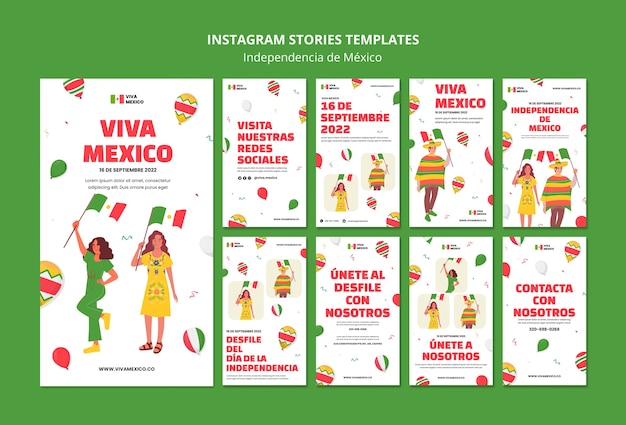 PSD gratuit modèle de fête de l'indépendance mexicaine design plat