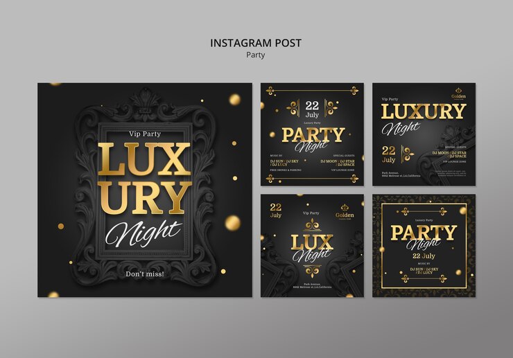 PSD gratuit un modèle de fête luxueux