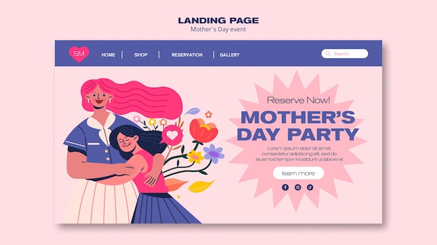 PSD gratuit modèle de fête des mères design plat