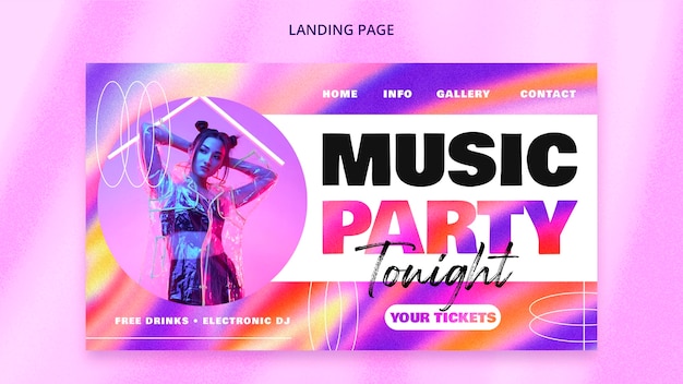 Modèle de fête de musique dégradée