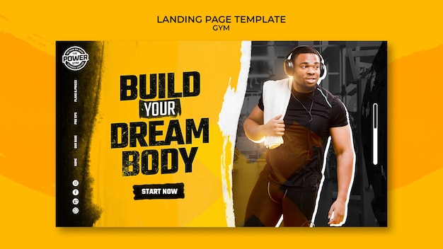 PSD gratuit modèle de fitness et de gym design plat