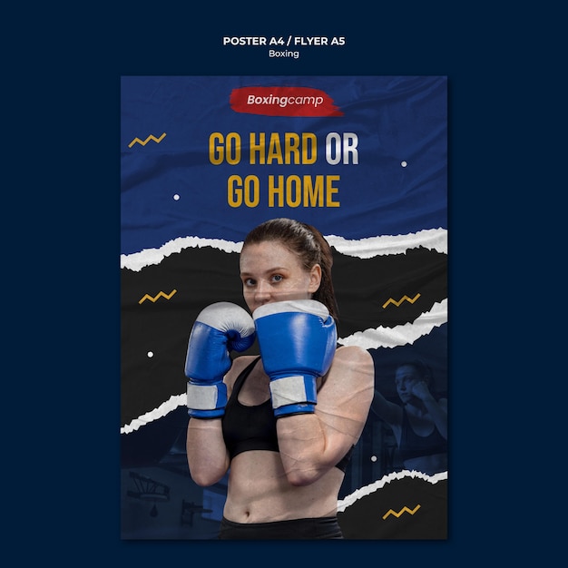 PSD gratuit modèle de flyer a5 de boxe