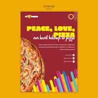 PSD gratuit modèle de flyer a5 design plat délicieuse pizza