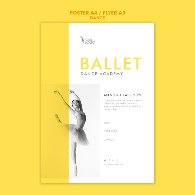 PSD gratuit modèle de flyer de académie de danse