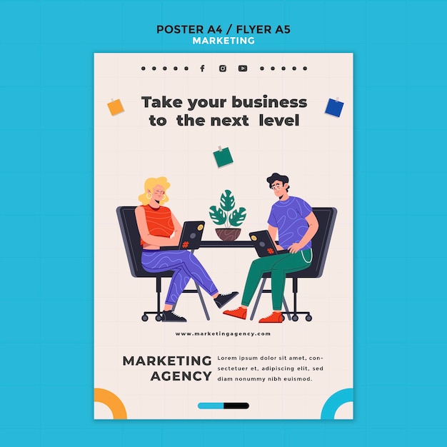 PSD gratuit modèle de flyer d'agence de marketing