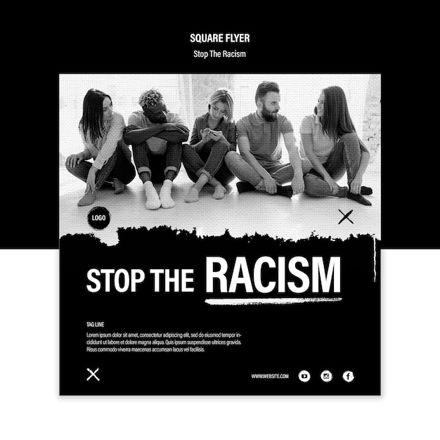 PSD gratuit modèle de flyer de arrêter le racisme