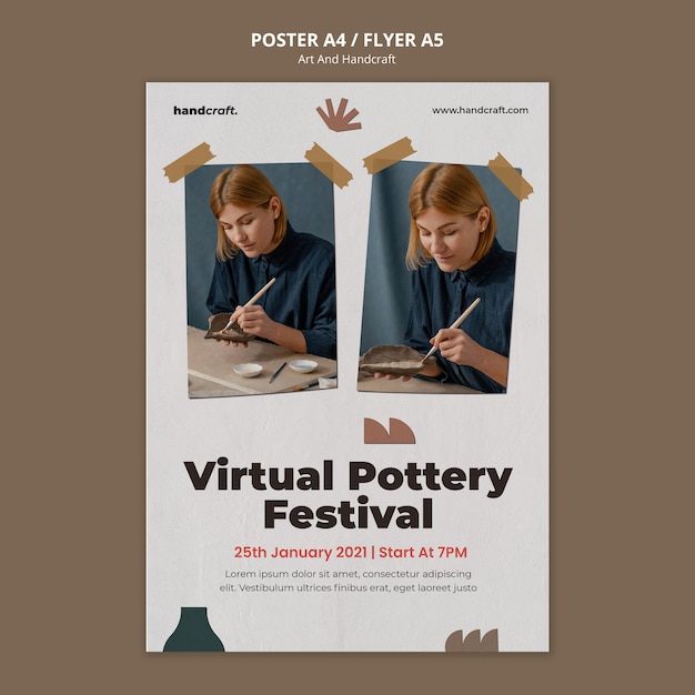 PSD gratuit modèle de flyer art et artisanat