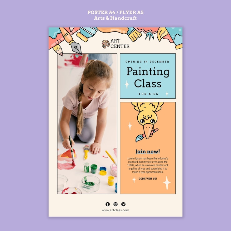 PSD gratuit modèle de flyer arts et artisanat