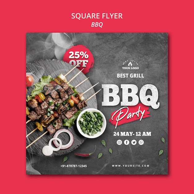 PSD gratuit modèle de flyer barbecue