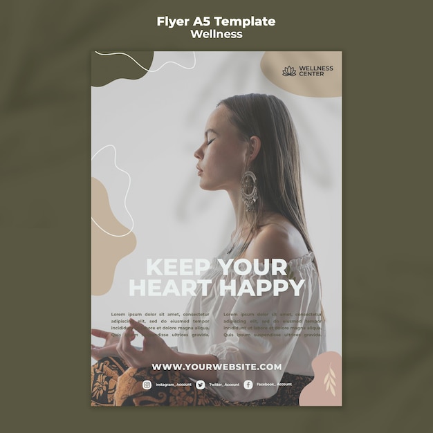 PSD gratuit modèle de flyer de bien-être avec photo