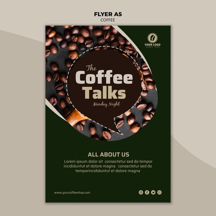 PSD gratuit modèle de flyer de café