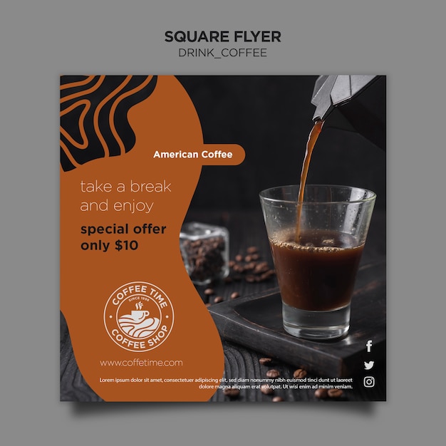 Modèle de flyer de café