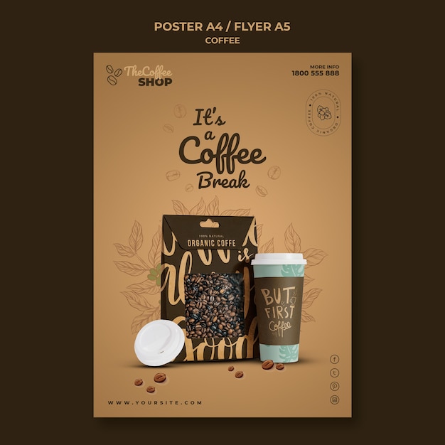 Modèle de flyer de café