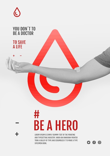 PSD gratuit modèle de flyer de campagne de don de sang