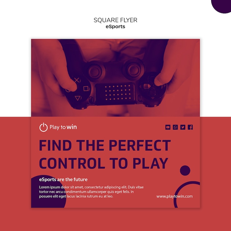 PSD gratuit modèle de flyer carré concept esports